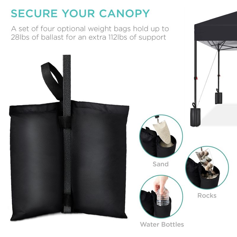 Best Choice Products 8x8ft Easy Setup Pop Up Canopy w/ 1-Button Setup, Wheeled Case, 4 Weight Bags, 5 of 9