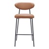 HomeRoots Set of Two 29" Brown and Black Faux Leather and Steel Low Back Bar Height Bar Chairs - 4 of 4