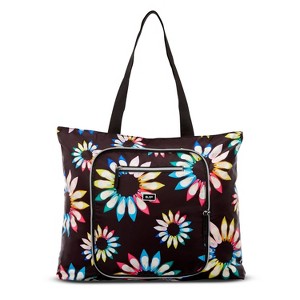 Sarah Jessica Parker Foldable Tote Bag - Black Shoe Wheel - 1 of 4