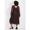 Avenue Women's Plus Size Pleated Plisse Blouson Sleeve Dress - 3 of 4