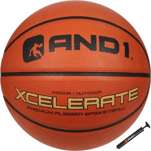 KUYOTQ AND1 Xcelerate Rubber Basketball: Official Regulation Size 7 (29.5") - Deep Channel Construction Streetball, Made for Indoor Outdoor - 1 of 4