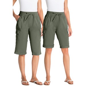 Woman Within Plus Size Convertible Length Cargo Bermuda/Short - 1 of 4