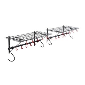 VEVOR Bike Storage Rack, 4 Bike Racks, Wall Mount Bike Storage Hanger with 2 Shelves, Home and Garage Organizer, Customizable for Various Bike Sizes - 1 of 4