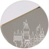 Underground Toys Harry Potter Hogwarts Coaster 4 Set - Ceramic Coasters w Gold & Gray Hogwarts Castle Design - Great Decor Gift - 4" Each - 3 of 4