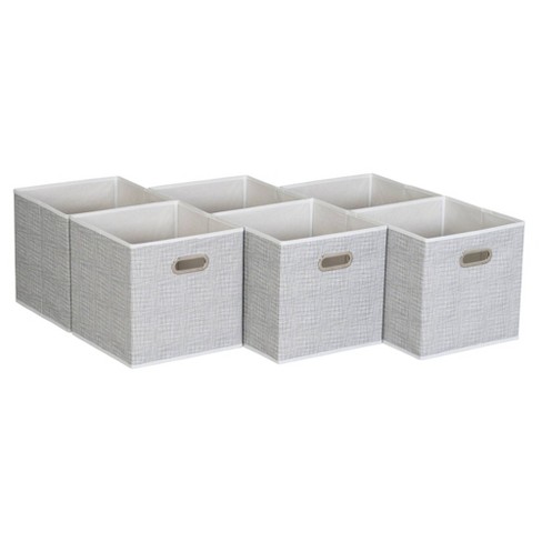 Household Essentials 11" Set of 6 Storage Bins White Mix - image 1 of 3