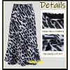 Cheetah Print Satin Midi Skirt - Women's High Waist A-Line Skirt with Elastic Waistband Leopard Grey - 4 of 4