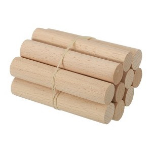 Unique Bargains Unfinished Round DIY Crafts Home Decor Wood Sticks 10 Pcs - 1 of 4