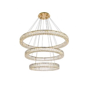 Elegant Lighting Monroe 3 - Light Chandelier in  Gold - 1 of 4