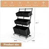 Wikineon 3 Tier Metal Rolling Laundry Basket Cart, Adjustable Freestanding Laundry Hamper with 6 Storage Baskets, Laundry Clothes Storage Cart - 3 of 4