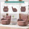 ORRD Modern 360° Swivel Lounge Chair with Striped Fabric, Metal Base Accent Chair for Living Room & Bedroom,Red - 4 of 4
