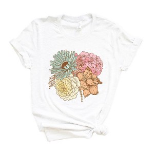 Simply Sage Market Women's Colorful Flower Bouquet Short Sleeve Graphic Tee - 1 of 3