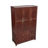 Keloyid Seusar Brownish Yellow Wood 46.3 in. Armoire with 2 Drawers, Hanging Rod and Shelves - 2 of 4