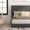 Taylor & Logan Queen 47" High Hilton Platform Bed Charcoal: Wingback Design, No Box Spring Needed - 3 of 4