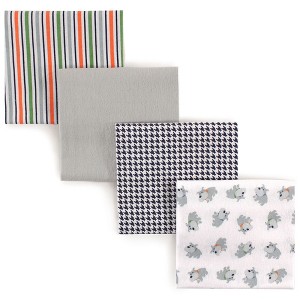 Luvable Friends Baby Boy Cotton Flannel Receiving Blankets, Dog 4-Pack, One Size - 1 of 2
