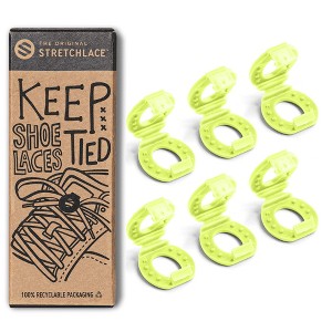 The Original Stretchlace Shoelace Knot Clips – Neon Green Shoe Lace Bow Holder Accessory (3 Pair) - 1 of 4