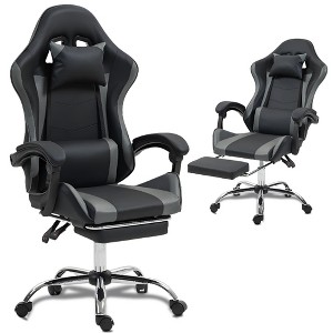Bosmiller Gaming Chair with Massage Lumbar Support Ergonomic Video Game Chair, Adjustable Headrest & Footrest - 1 of 4