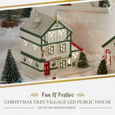Spode Christmas Tree LED Lighted Ceramic Public House