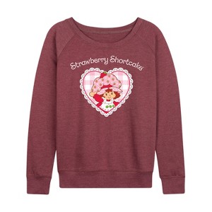 Women's - Strawberry Shortcake - Coquette Heart-Women's French Terry Long Sleeve Shirt Lightweight French Terry Wide Neck Long Sleeve Shirt - 1 of 4