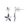 Haus of Brilliance Silver 1/5ct Cttw Blue Diamond Double Star Drop and Dangle Earrings - 3 of 4