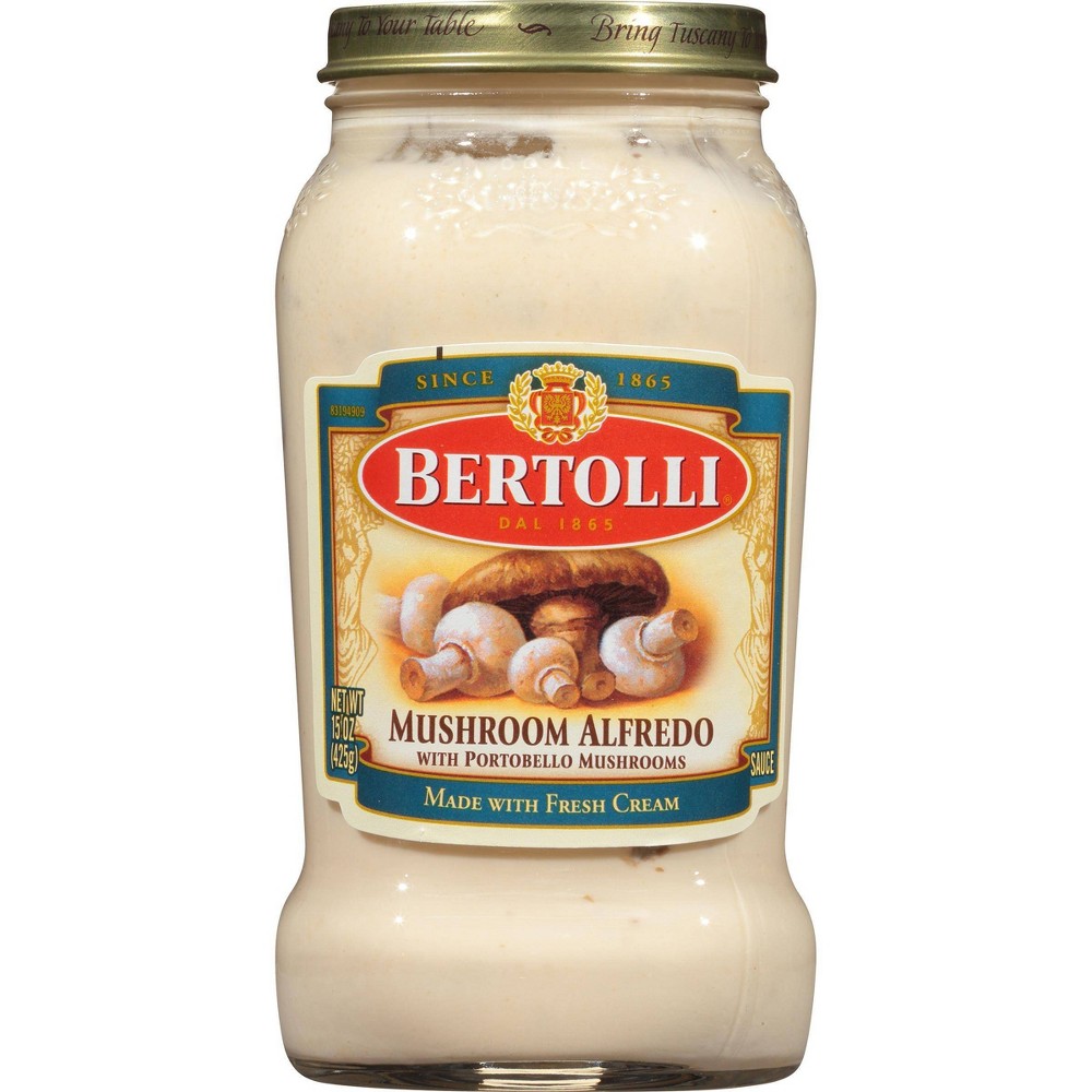 Case of 12 Bertolli Mushroom Alfredo Pasta Sauce - 15oz Bb Nov 2026 