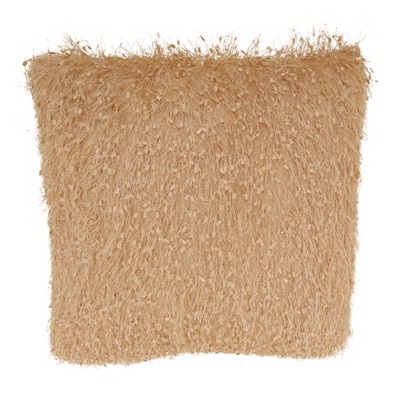 Saro Lifestyle Poly-Filled Throw Pillow With Shaggy Shimmer Design