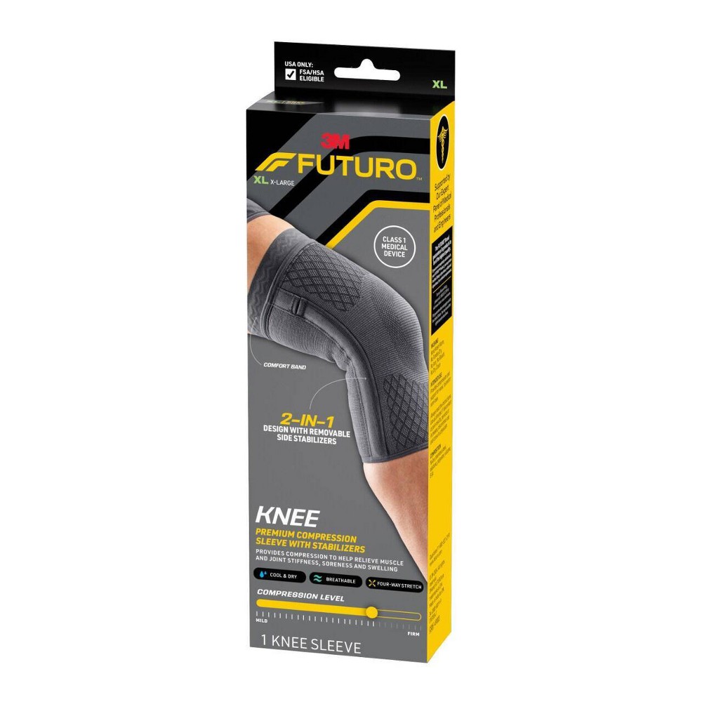 FUTURO Premium Compression Knee Sleeve with Stabilizers - XL