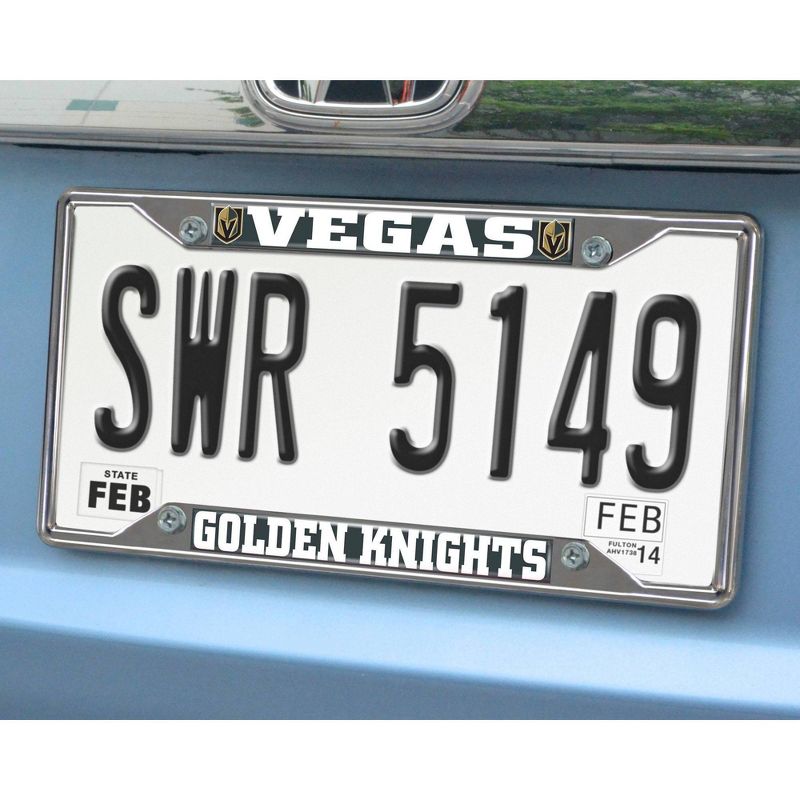 NHL Vegas Golden Knights Stainless Steel License Plate Frame, 2 of 4