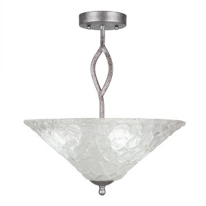 Toltec Lighting Revo 3 - Light Flush Mount in  Aged Silver with 16" Italian Bubble Shade - 1 of 1