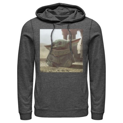 Men's Star Wars The Mandalorian The Child Square Frame Pull Over Hoodie