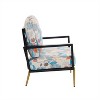 Gulches Floral Velvet Accent Chair  Multicolored Lounge Chair with Rubberwood Frame & Gold Metal Legs - 2 of 4
