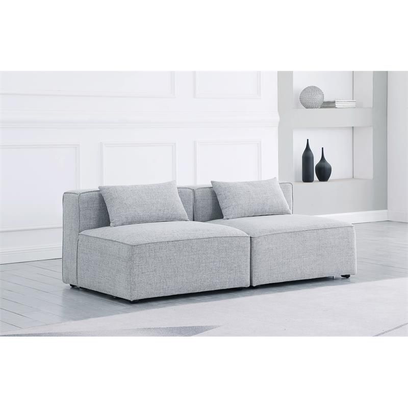 Meridian Furniture Cube Grey Durable Linen Modular Sofa, 2 of 4