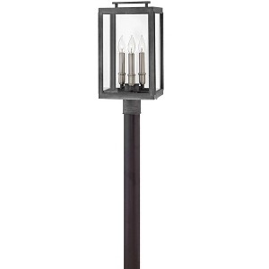 Hinkley Sutcliffe 20" High Aged Zinc Outdoor Post Light - 1 of 2