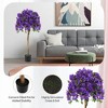 Resenkos 4.5-Foot Artificial Azalea Tree, Features Purple Flowers in Decorative Cement Pot for Patio, Purple - 3 of 4