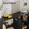 FONTOI 47.2" Storage Cabinet, Sideboard Cabinet with Round Handles, Buffet Cabinet with 4 Doors for Kitchen, Dining Room, Multicolored, 47.2*13.8*29.9 - 4 of 4