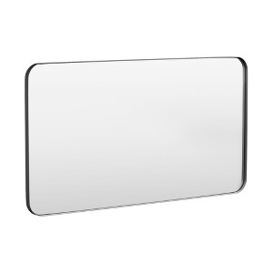 Tempered Glass Rounded Rectangle Framed Wall-Mounted Bathroom Vanity Mirror - 1 of 1