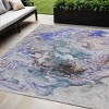 Beige Blue And Taupe Abstract Washable Indoor Outdoor Area Rug - 2 of 4