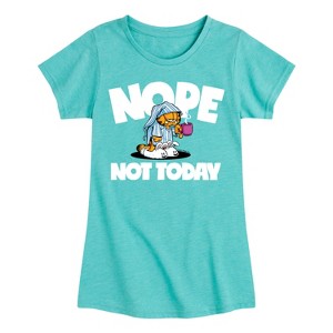 Girls' - Garfield - Nope Not Today Fitted Short Sleeve Graphic T-Shirt - 1 of 4