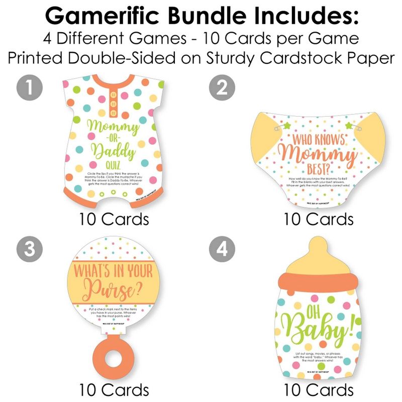 Big Dot of Happiness Baby Neutral - 4 Baby Shower Games - 10 Cards Each - Gamerific Bundle, 3 of 9