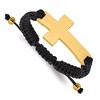 Chisel Stainless Steel Polished Yellow IP-plated Cross Black Nylon 7.5" to 10.5" Adjustable Bracelet - 2 of 4