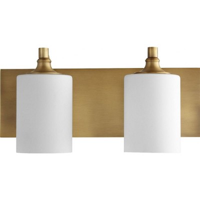 Quorum Lighting Celeste Glass 2-Light Aged Brass Wall Sconce
