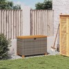vidaXL Patio Storage Box Gray 31.5"x15.7"x18.9" Poly Rattan Acacia Wood - 3 of 4