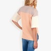 Anna-Kaci Women's Color Block Knit Top with Crew Neck and Short Sleeves, Casual Loose Fit Comfortable Blouse - 2 of 4