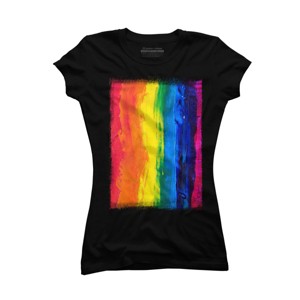 Adult Design By Humans Vertical Artistic Pride Flag By stevej T-Shirt - 1 of 2