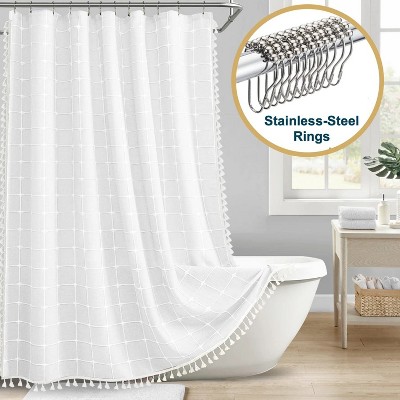 LunaLulinlk Tassel Shower Curtain Set with Hooks