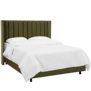 Vern Channel Seam Wingback Bed - Full - Bach Forest - Skyline Furniture, Green