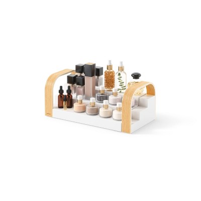 Umbra Bellwood 3-tier Spice Shelf White/Natural: Expandable Spice Organizer & Pantry Shelf, Freestanding Kitchen Storage — фото 5
