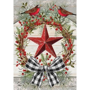 Briarwood Lane Winter Garden Flag 12x18 For Outdoor Berry Wreath Barnstar For Winter Garden Flag Flags For Outside - 1 of 4