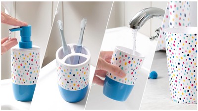 White Plastic Confetti Dot Kids' Wastebasket
