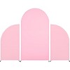 Set of 3 Double Sided Fitted Spandex Arch Covers (5ft, 7.2ft, 5ft),Round Top Backdrops for Weddings,Birthdays,Baby Showers - 3 of 4