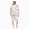 Plus Size Soft Capri Pajama Lounge Set - White Mark - 3 of 4